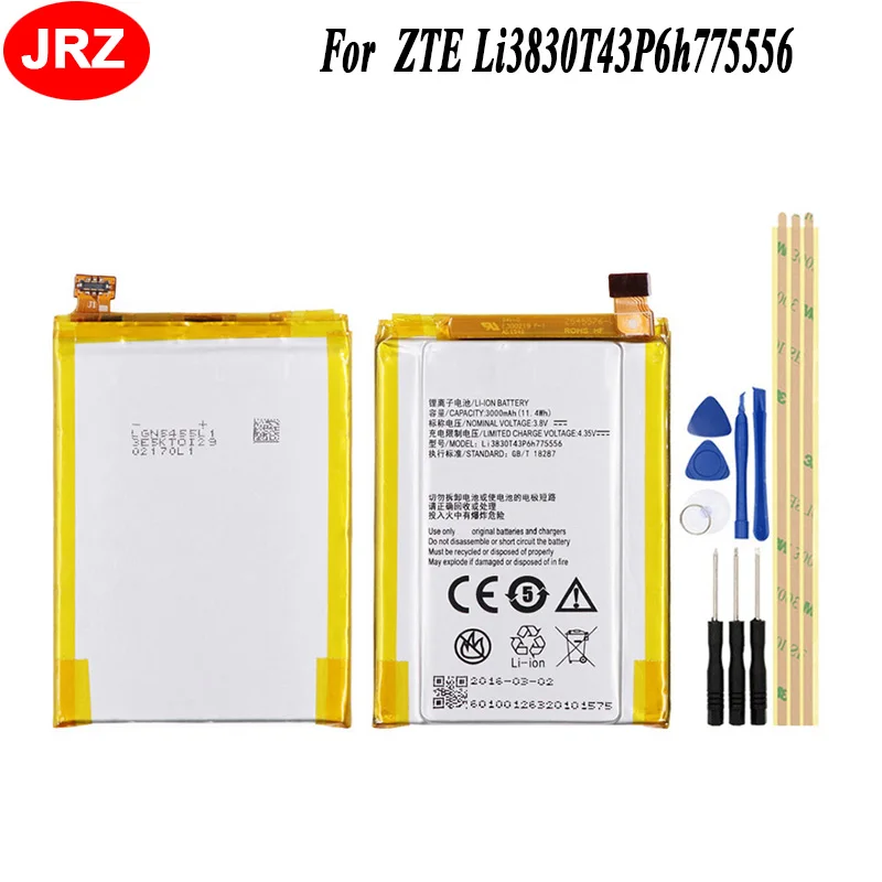 

Li3830T43P6h775556 Battery For ZTE Axon A1 AXON A2015 Axon Tianji A2015 TD-LTE Dual Blade V7 Max 3000mAh 3.8V Batteries