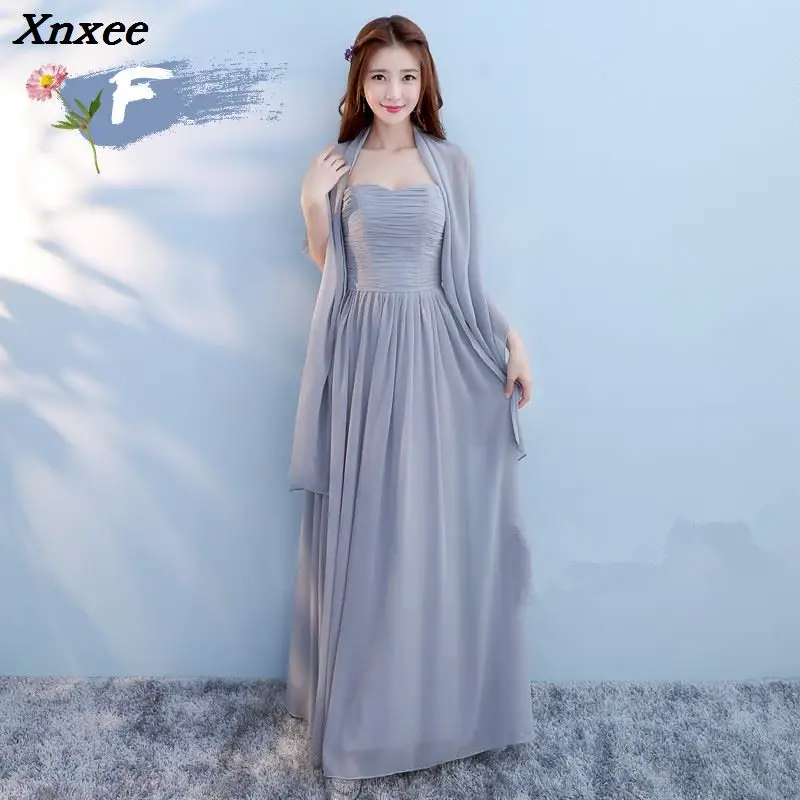 Chiffon lace up grey and cameo brown long dresses 2018 autumn wedding party prom winter new sister dress Xnxee
Chiffon lace up grey and cameo brown long dresses 2018 autumn wedding party prom winter new sister dress Xnxee