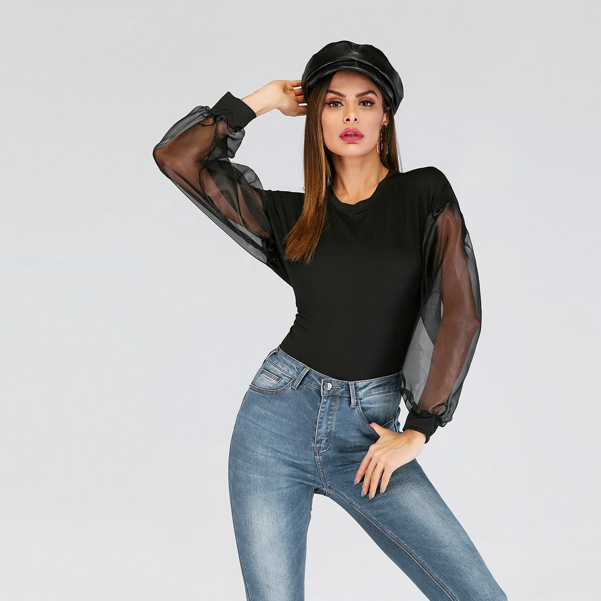Europe and the United States foreign trade spring new stitching net yarn jumpsuits
Europe and the United States foreign trade spring new stitching net yarn jumpsuits