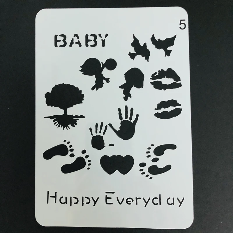 T-shirt Stencil for kids Lip Hand and Foot Prints Baby's Growth Album Painting Floor Wall Tile Fabric Wood Rock Drawing Stencils
T-shirt Stencil for kids Lip Hand and Foot Prints Baby's Growth Album Painting Floor Wall Tile Fabric Wood Rock Drawing Stencils