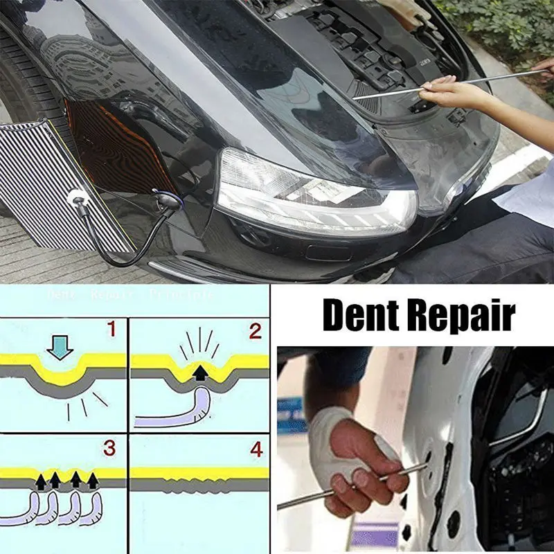 Rods Dent Remover Set of Paintless Dent Repair Rotated Head Design 4 pcs Household Tool Kit Auto Body Restore Hand Tools
Rods Dent Remover Set of Paintless Dent Repair Rotated Head Design 4 pcs Household Tool Kit Auto Body Restore Hand Tools