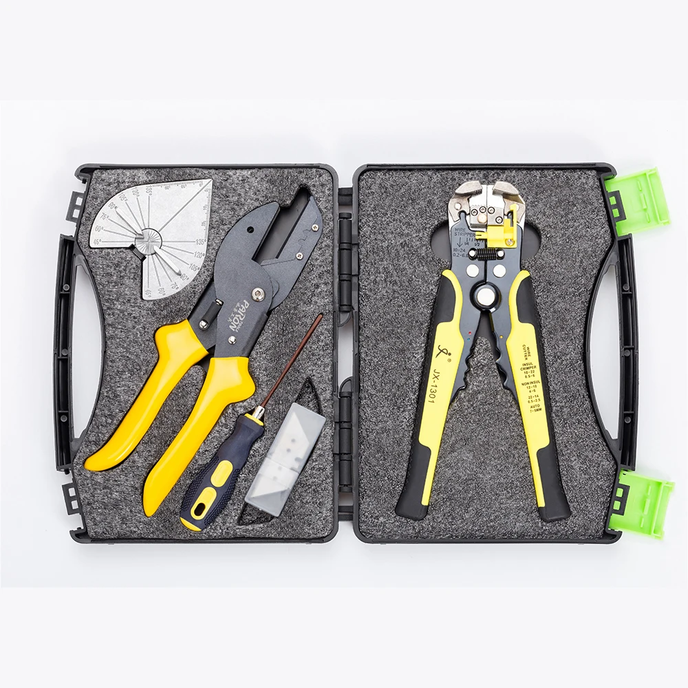 Multifunctional Cutting Pliers + Stripping Pliers Kit Angle Pliers and Split Blades with Dial 45 -135 Degrees Hand Tool Set
Multifunctional Cutting Pliers + Stripping Pliers Kit Angle Pliers and Split Blades with Dial 45 -135 Degrees Hand Tool Set