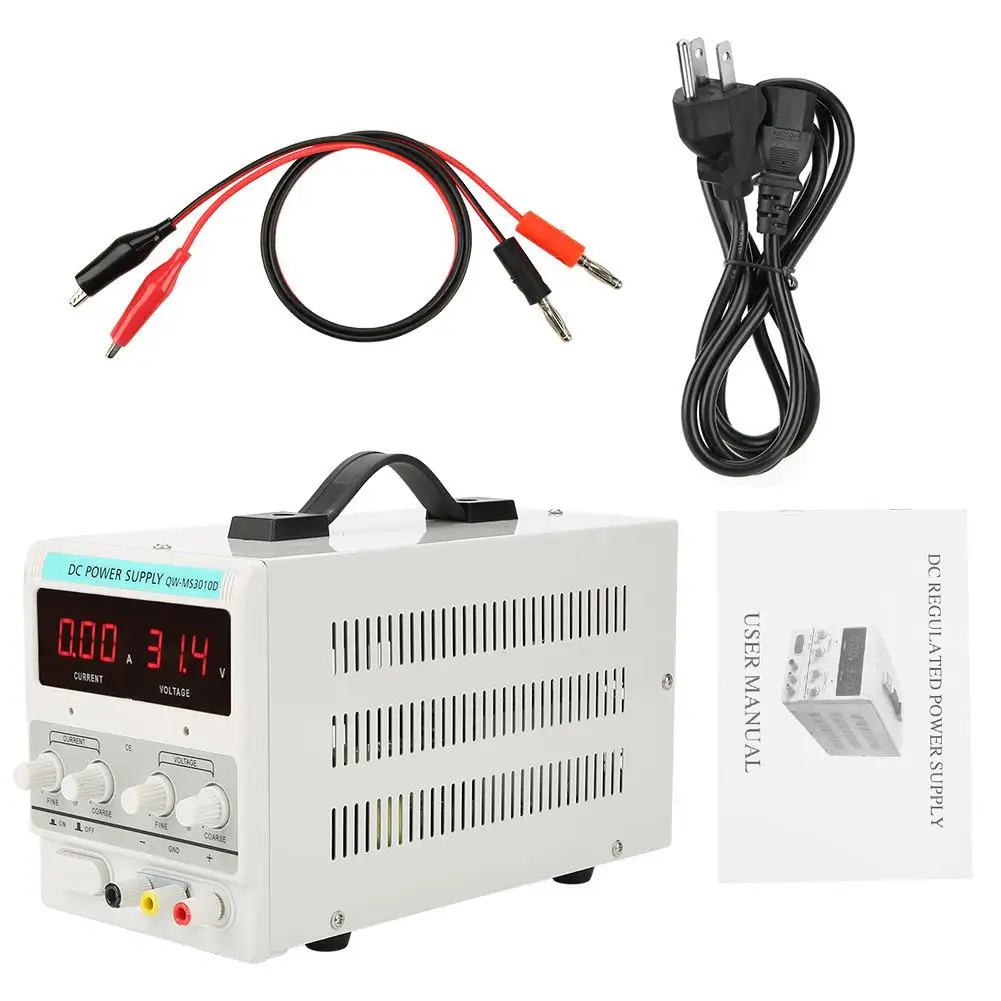30V 10A LED Display Variable Regulated Digital DC Power Supply Accuracy Adjustable Laptop Repair Rework 110V/220V
30V 10A LED Display Variable Regulated Digital DC Power Supply Accuracy Adjustable Laptop Repair Rework 110V/220V