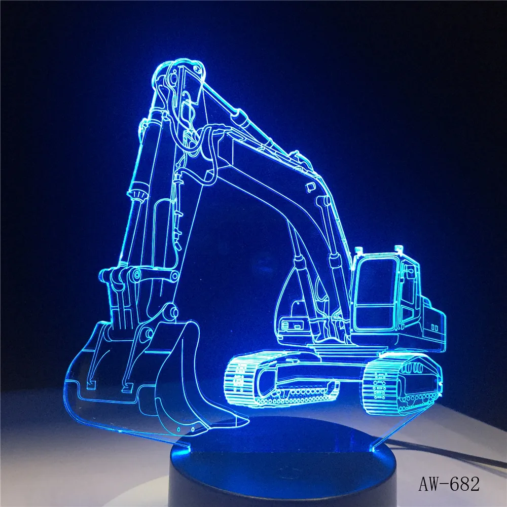 3D Excavator Night Light Illusion LED touch Table Lamp 7 Colors USB Novelty Car Shape Bedside Nightlight Lamps Boy Gift AW-682
3D Excavator Night Light Illusion LED touch Table Lamp 7 Colors USB Novelty Car Shape Bedside Nightlight Lamps Boy Gift AW-682