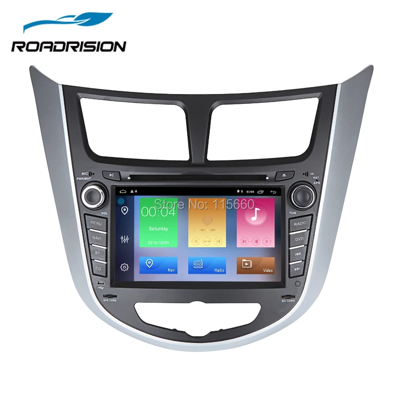 Автомобильный DVD плеер RoadRision Android 8 1 GPS для Hyundai Solaris головное устройство Verna