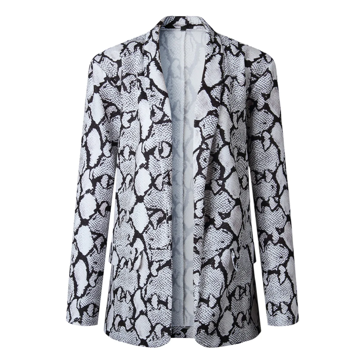 2018 Women England Style Snake Print Jackets Wide Waisted Open Stitch Pockets Notched Collar Long Sleeve Coat Female Thin Top
2018 Women England Style Snake Print Jackets Wide Waisted Open Stitch Pockets Notched Collar Long Sleeve Coat Female Thin Top