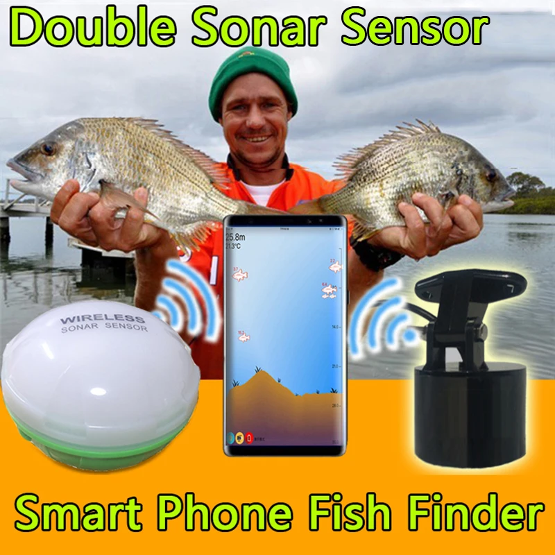 Double Sonar Sensor Fish Finder Portable Sonar Sensor Echo Sounder Bluetooth Depth Sea Lake Fish Detect Device iOS Android
Double Sonar Sensor Fish Finder Portable Sonar Sensor Echo Sounder Bluetooth Depth Sea Lake Fish Detect Device iOS Android