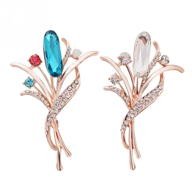 Elegant Women Ladies Exquisite Flower with Rhinestone Brooch Pin Clothing Accessory | Украшения и аксессуары