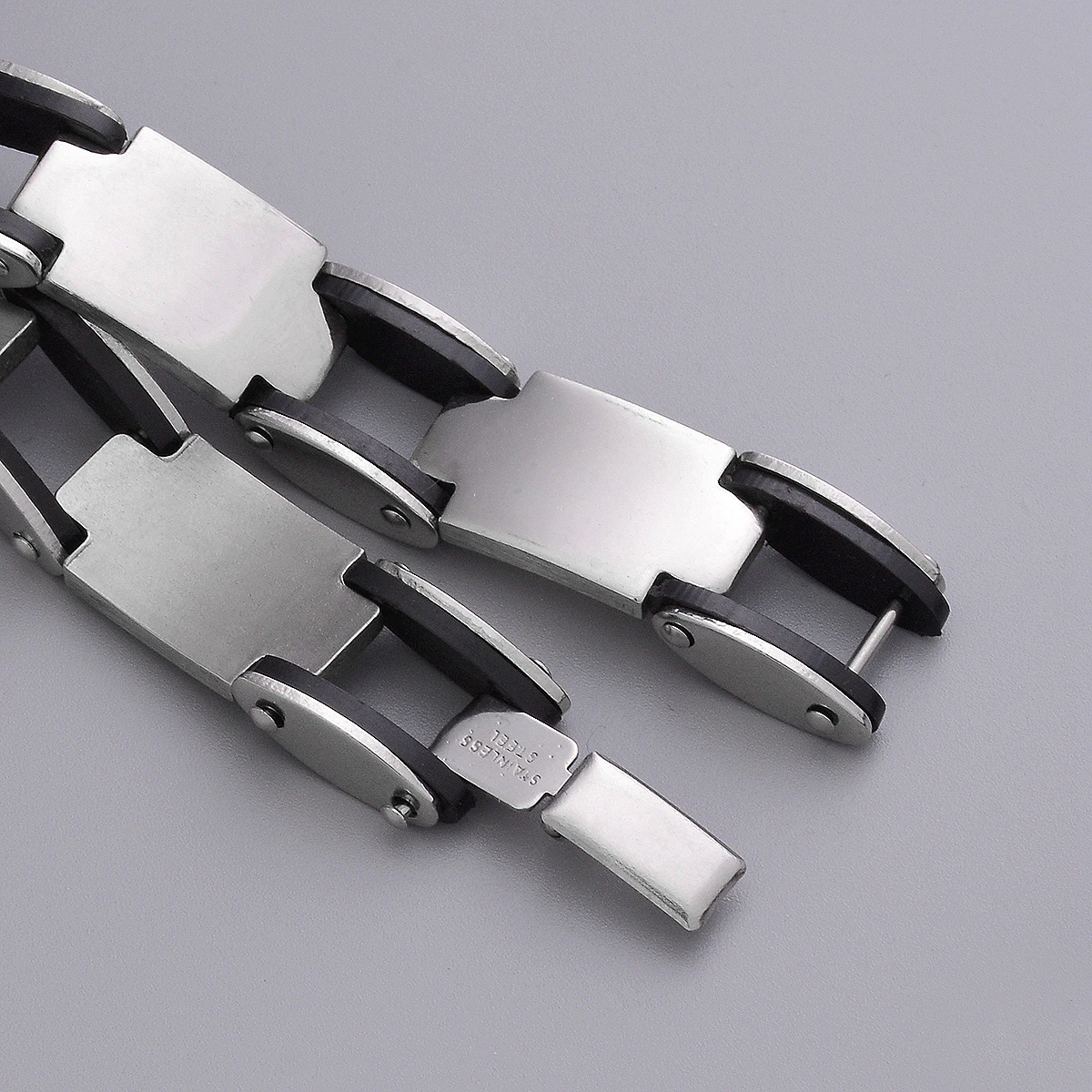 AMGJ Black Silicone Bracelet Bangle Hip Hop Cross Stainless Steel ID Custom Charm | Украшения и аксессуары