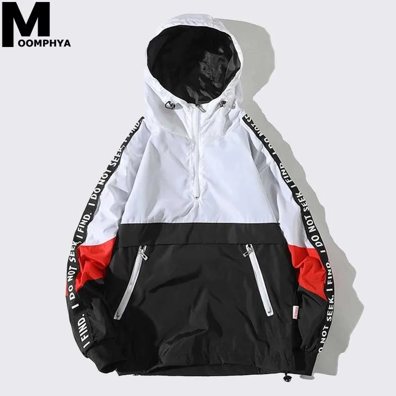 Moomphya 2018 New Hooded Jackets Hip Hop Streetwear Patchwork Color Block Pullover Jacket Fashion Tracksuit Casual Coat Men
Moomphya 2018 New Hooded Jackets Hip Hop Streetwear Patchwork Color Block Pullover Jacket Fashion Tracksuit Casual Coat Men