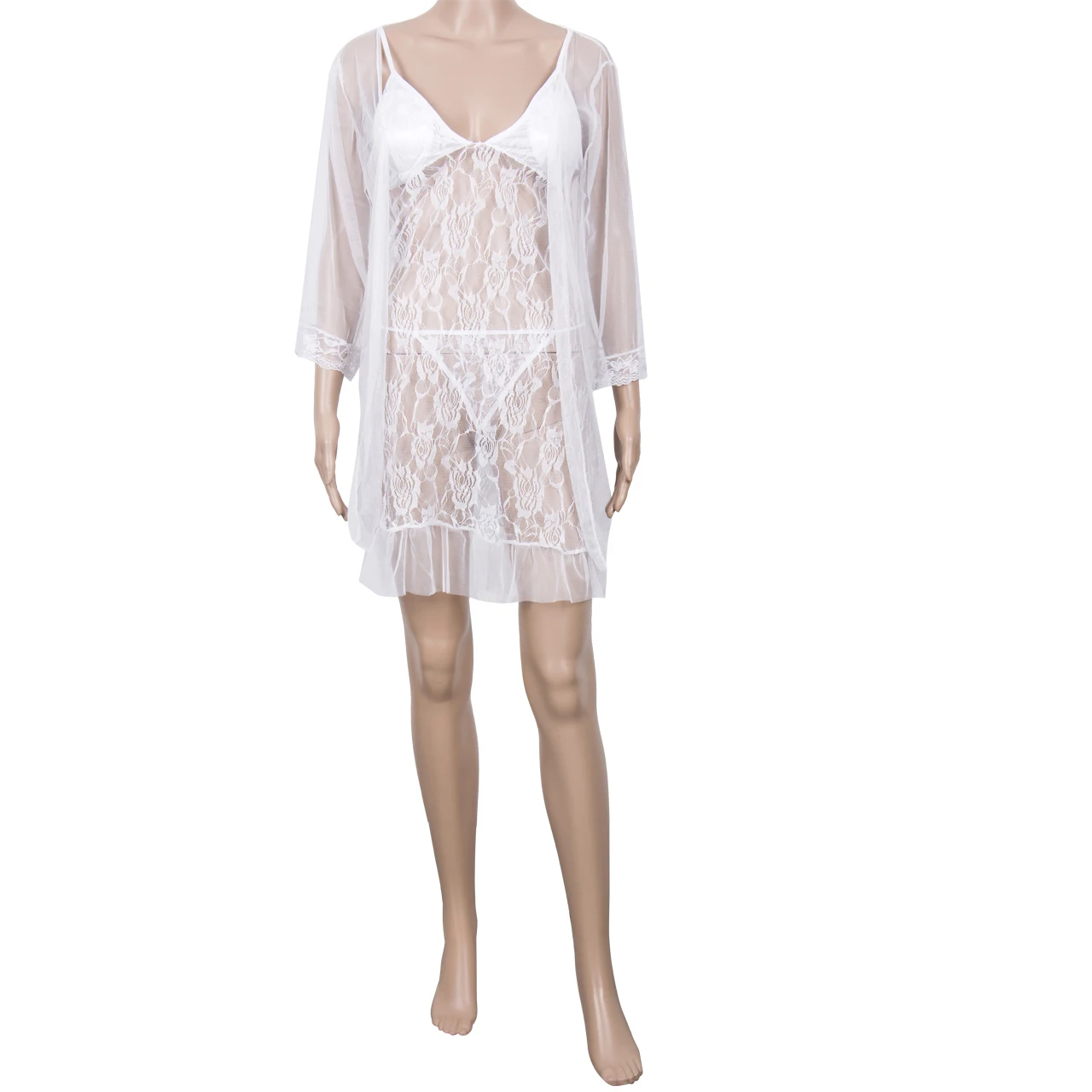 Sexy Lingerie Women Ladies Solid Lace Silk Robe Dress Babydoll Nightdress Nightgown Sleepwear Set
Sexy Lingerie Women Ladies Solid Lace Silk Robe Dress Babydoll Nightdress Nightgown Sleepwear Set