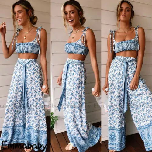 Women 2 Piece Outfit Set Rompers Jumpsuit Long Pants Set Sleeveless Crop Tops Slim Tops Drawstring Pants Femme Summer Sets
Women 2 Piece Outfit Set Rompers Jumpsuit Long Pants Set Sleeveless Crop Tops Slim Tops Drawstring Pants Femme Summer Sets