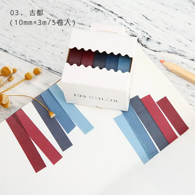 5 Rolls/Lot Solid Color Tape, Washitape Masking tape for techo agent, Creative DIY Decoration 1cm*3m
5 Rolls/Lot Solid Color Tape, Washitape Masking tape for techo agent, Creative DIY Decoration 1cm*3m