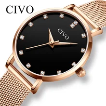 CIVO Роскошные Кварцевые часы с бриллиантами женские