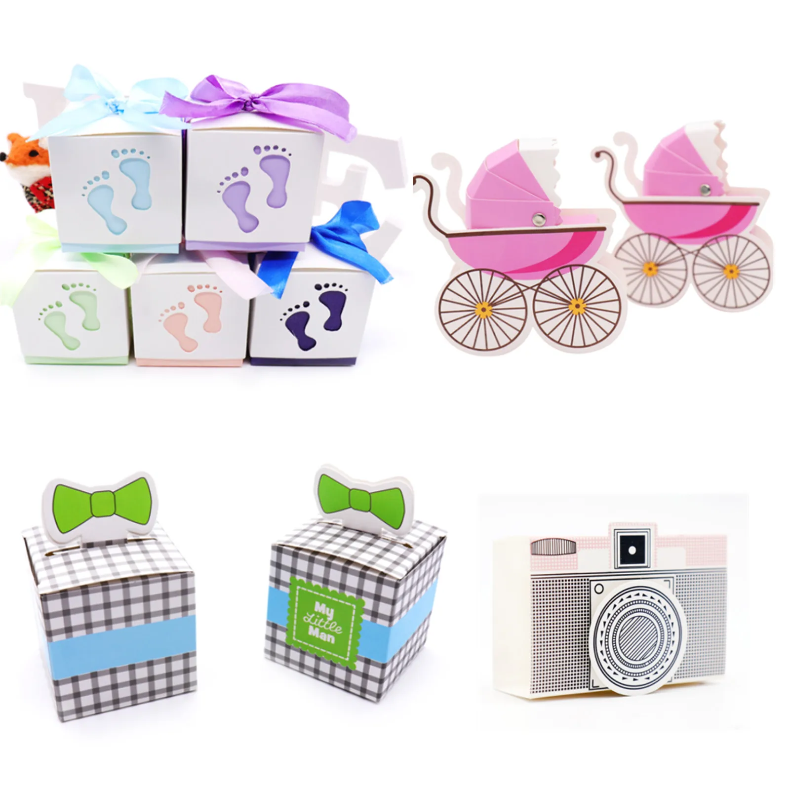 10pcs Baby Shower Decoration Baby Footprint Candy Box Kids Birthday Boy girl Party Favor Pink/Blue Laser cut Stroller Gift Box
10pcs Baby Shower Decoration Baby Footprint Candy Box Kids Birthday Boy girl Party Favor Pink/Blue Laser cut Stroller Gift Box