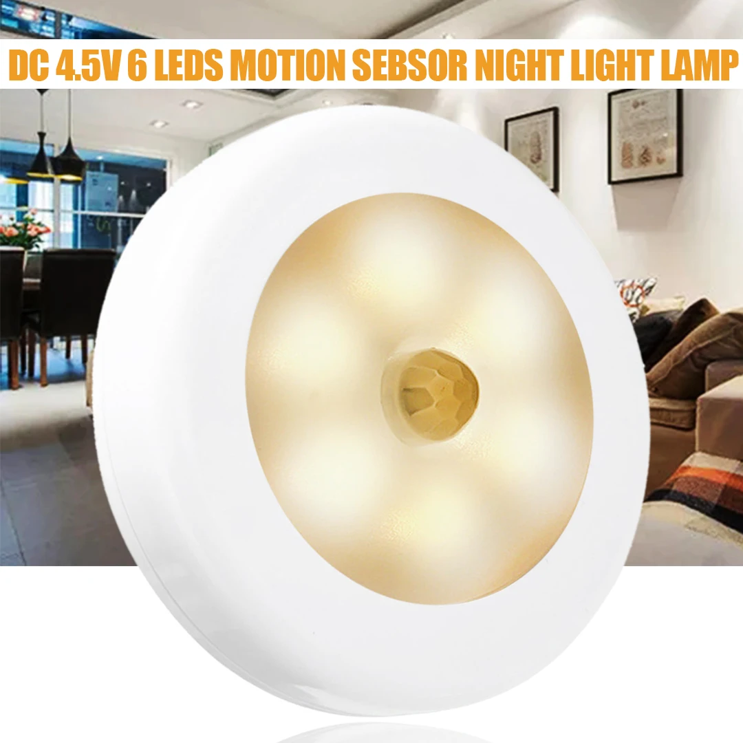 6 LED Magnet Motion Sensor Night Light PIR Closet Stairs Cabinet Auto On/Off Lamp Home Lighting
6 LED Magnet Motion Sensor Night Light PIR Closet Stairs Cabinet Auto On/Off Lamp Home Lighting