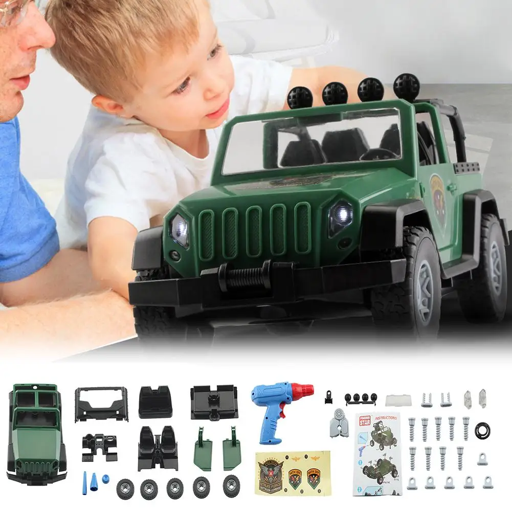 DIY Assembly Model Jeep Car Kit Kids Drill Screws Toys Building Car With Lights and Sound Take Apart Tool 44 Pieces Set
DIY Assembly Model Jeep Car Kit Kids Drill Screws Toys Building Car With Lights and Sound Take Apart Tool 44 Pieces Set