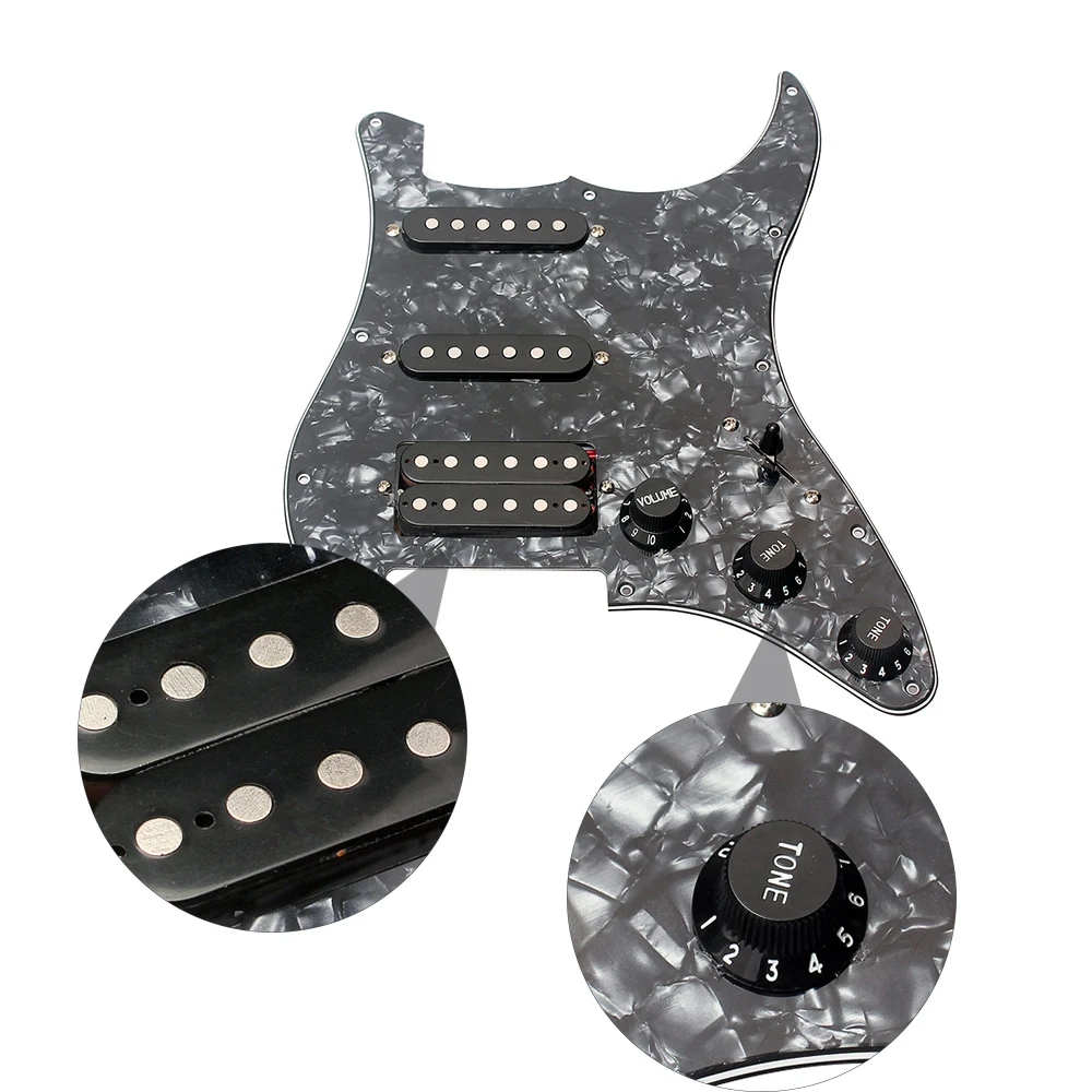 High Quality Electric Guitar Pickguard 3-ply SSH Loaded Prewired Humbucker Pickguard Pickups Set for Guitar Black/ Pearl
High Quality Electric Guitar Pickguard 3-ply SSH Loaded Prewired Humbucker Pickguard Pickups Set for Guitar Black/ Pearl