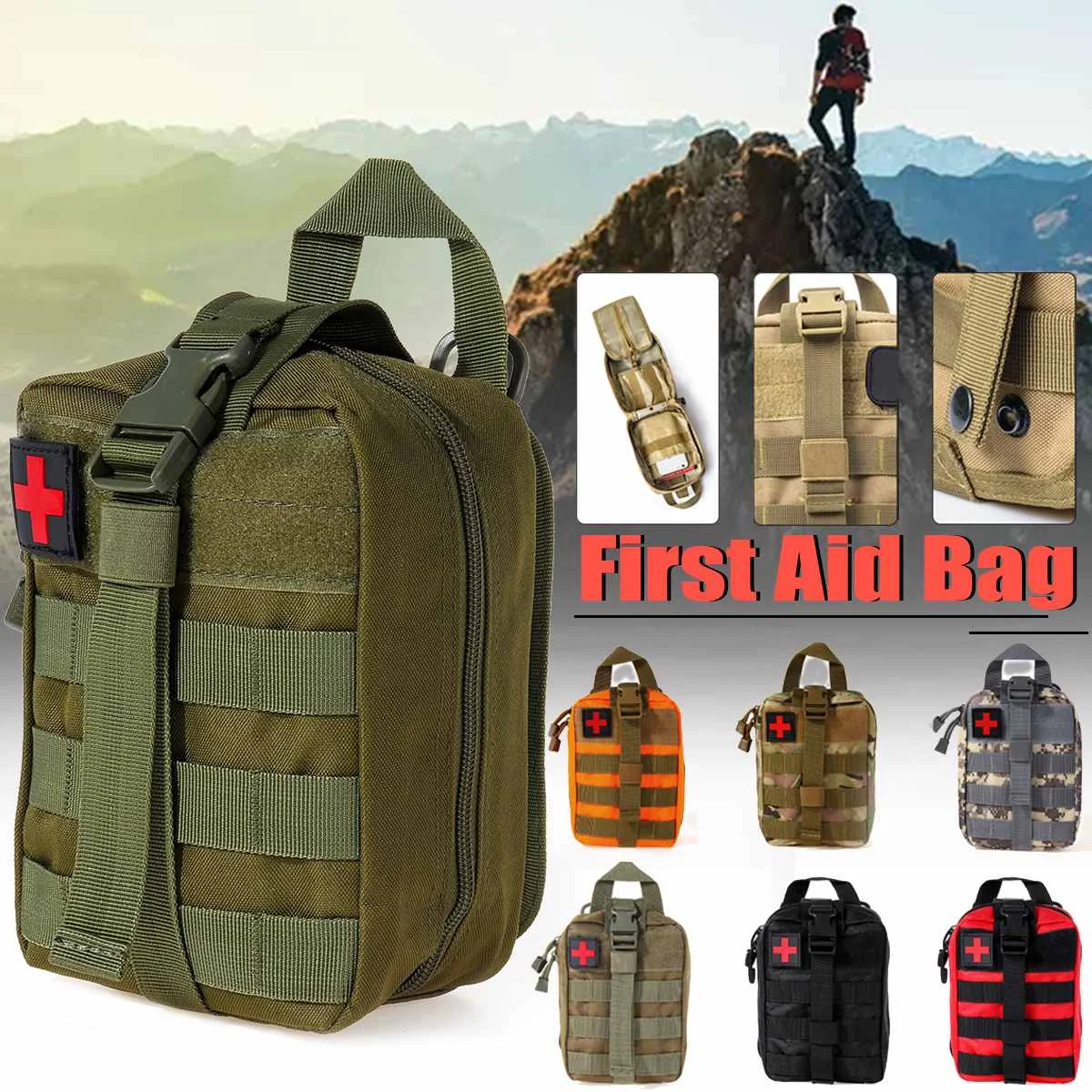 First Aid Bag Camping Tactical Medical Pouch EMT Emergency Survival Kit Hunting Outdoor Box Large Size 600D Nylon Package
First Aid Bag Camping Tactical Medical Pouch EMT Emergency Survival Kit Hunting Outdoor Box Large Size 600D Nylon Package