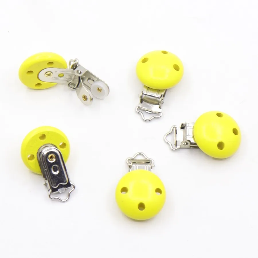 KWD 5pcs yellow Wooden Teether Dummy Clip (2.9*4.6 Cm) Diy Pacifier Holder Baby Nursing Accessories Can Chew Clips | Мать и ребенок