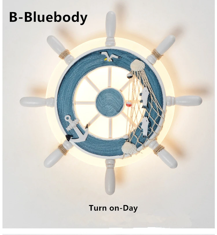 Indoor Rudder Ocean Wall Lamp White Blue Art Deco Creative Theme Bedroom Children's Room Wood Acrylic Warm White RGB
Indoor Rudder Ocean Wall Lamp White Blue Art Deco Creative Theme Bedroom Children's Room Wood Acrylic Warm White RGB
