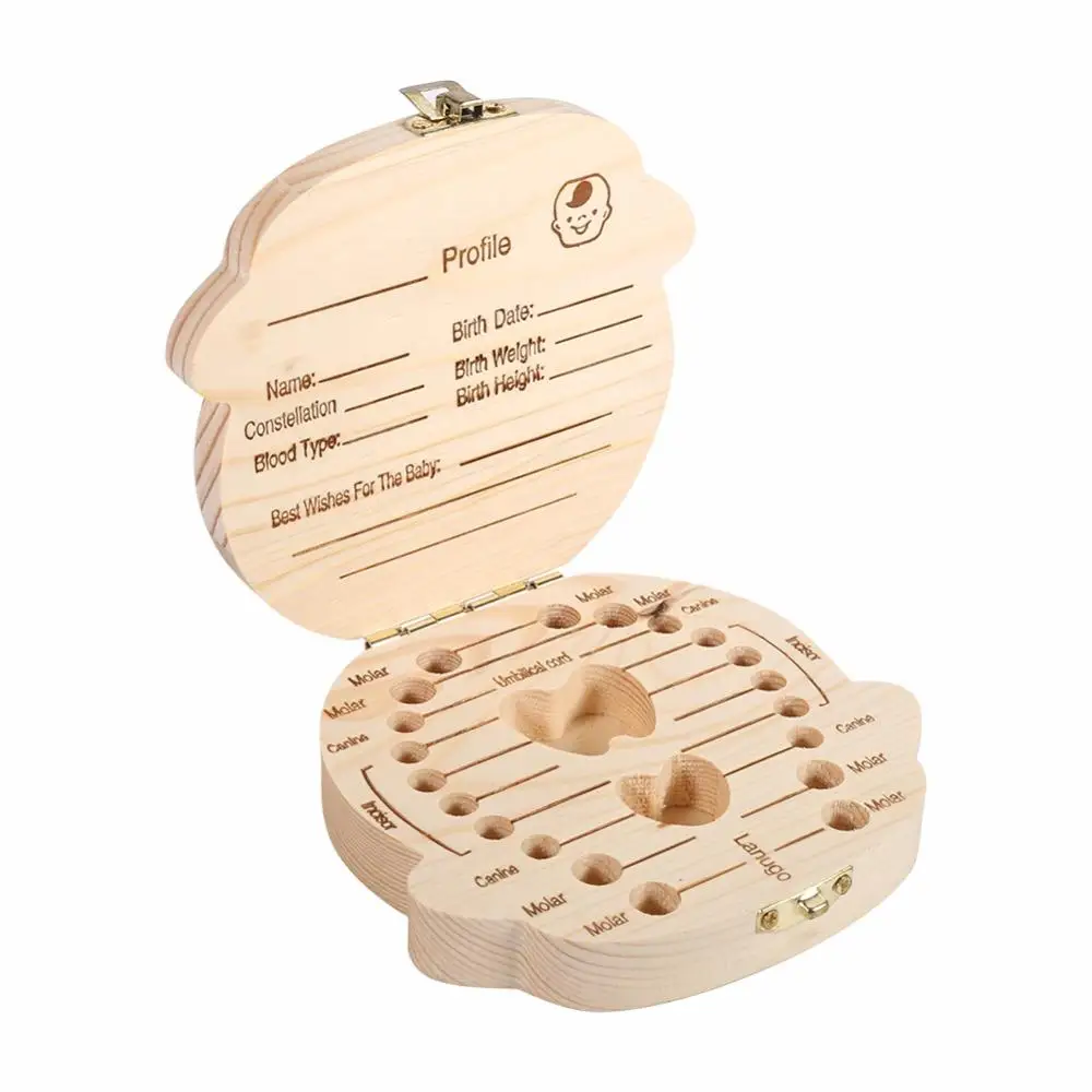 High Quality Baby Child Tooth Storage Box Wooden Baby Milk Teeth Organizer Printing with Spanish/English/French/Russian
High Quality Baby Child Tooth Storage Box Wooden Baby Milk Teeth Organizer Printing with Spanish/English/French/Russian