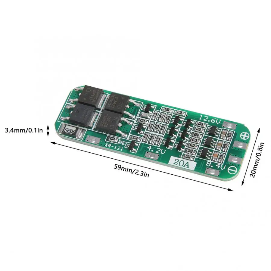 Плата литиевой батареи 3S 12 6 в 20 А 18650 LiPo Cell BMS pcbавтоматическое восстановление |