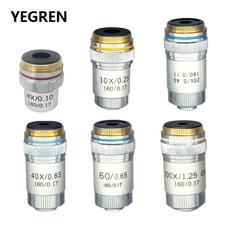 4X 10X 20X 40X 60X 100X Achromatic Objective Lens 195 mm Conjugate Distance HD DIN for Biological Microscope 160/0.17
4X 10X 20X 40X 60X 100X Achromatic Objective Lens 195 mm Conjugate Distance HD DIN for Biological Microscope 160/0.17