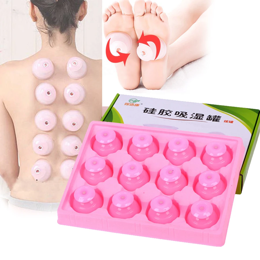 

12pcs Silicone Massage Vacuum Body Cups Set Anti Cellulite Body Massage Therapy Cupping Suction Pumps Full Body Massage Helper