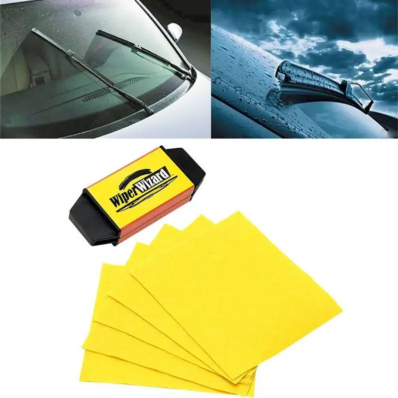 Hot 12.5X4.8cm Car Wiper Wizard Blade Restorer with 5pcs Wizard Wipes Wiper Cleaning Brush Van Windscreen Cleaner Car-Styling
Hot 12.5X4.8cm Car Wiper Wizard Blade Restorer with 5pcs Wizard Wipes Wiper Cleaning Brush Van Windscreen Cleaner Car-Styling