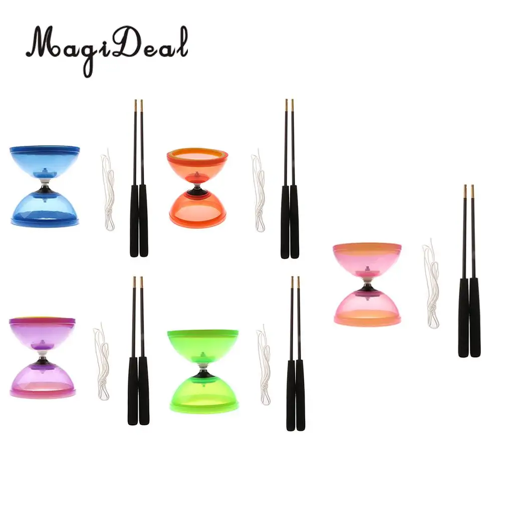 MagiDeal 1 шт. пластиковые игрушки для жонглирования подшипник Diabolo с ручками веревка взрослых пожилых детей
