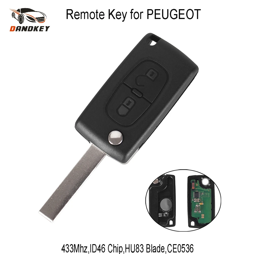 Dandkey ID46 Chip 2 Button 433mhz HU83 Key Blade CE0536 For Peugeot Remtekey MODEL 207 307 308 Car Flip Remote Key key shell
Dandkey ID46 Chip 2 Button 433mhz HU83 Key Blade CE0536 For Peugeot Remtekey MODEL 207 307 308 Car Flip Remote Key key shell