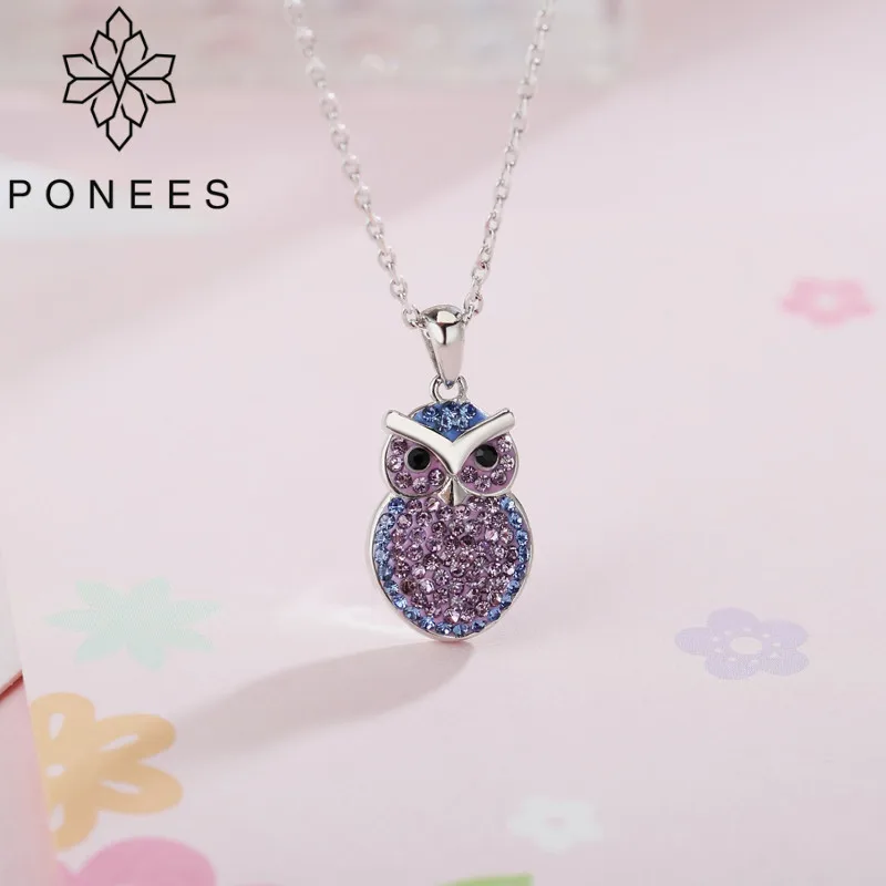 PONEES Crystal Rhinestone Owl Design Pendant Necklace Jewelry For Women Dropshipping
PONEES Crystal Rhinestone Owl Design Pendant Necklace Jewelry For Women Dropshipping