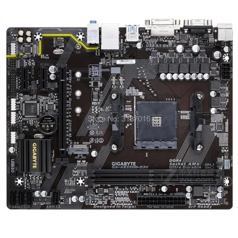 Для Gigabyte GA AB350M D3V б/у оригинал для рабочего стола B350 материнская плата гнездо AM4 DDR4