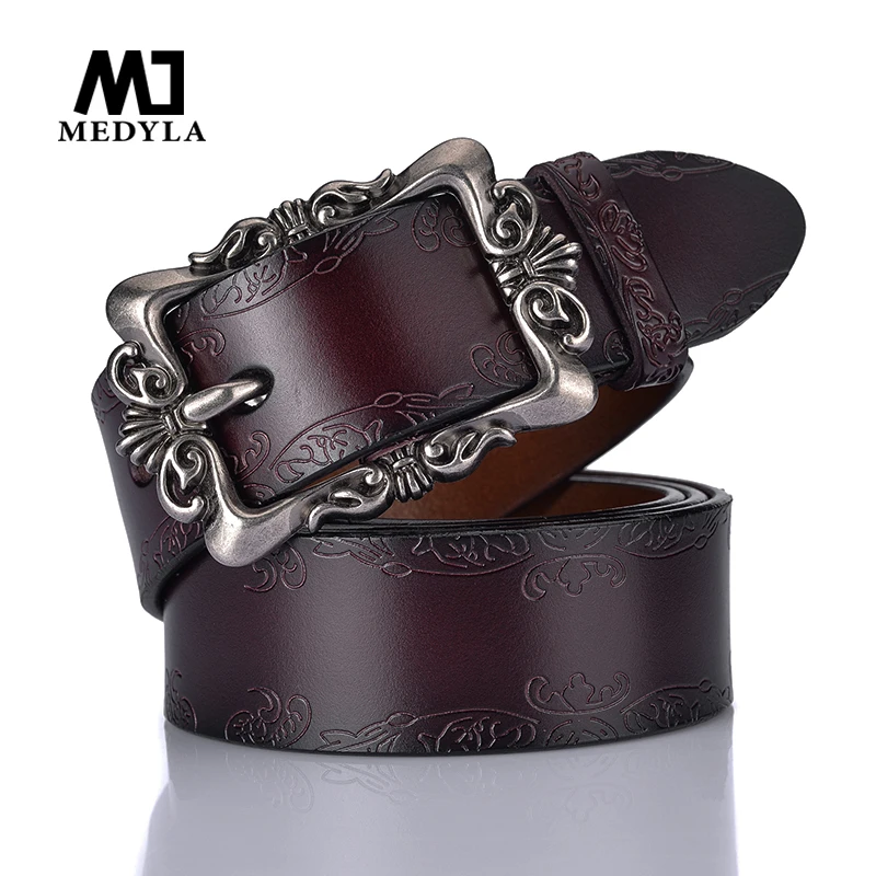 MEDYLA 3.3cm Vintage Luxury Women's Belt High Quality Natural Leather Fashion Engraved Leather Belt for Women Jeans Belt ZK063
MEDYLA 3.3cm Vintage Luxury Women's Belt High Quality Natural Leather Fashion Engraved Leather Belt for Women Jeans Belt ZK063