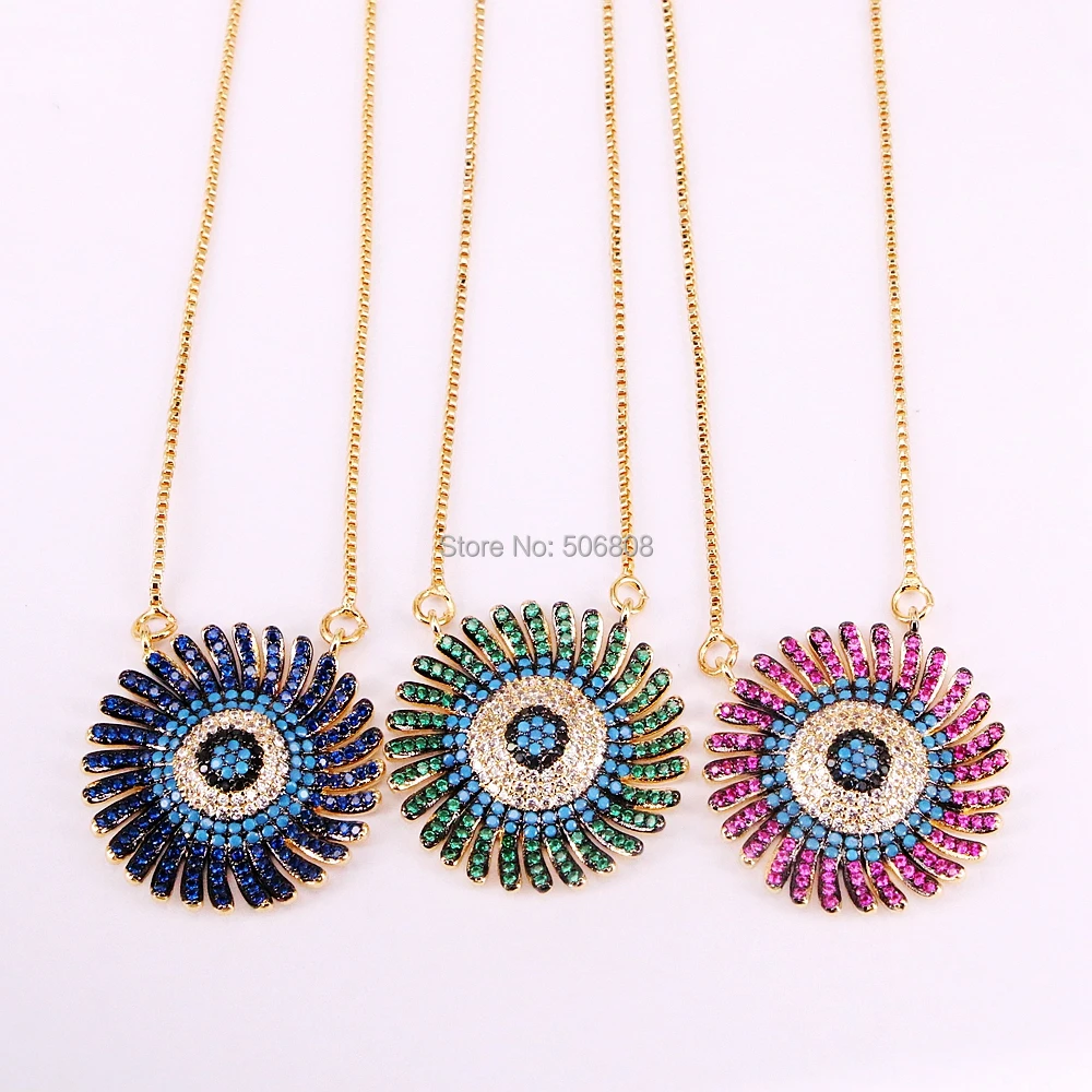 3PCS ZYZ334-5944 Colorful cubic zirconia micro pave cz eye flower Pendant Necklace For Women Jewelry gift
3PCS ZYZ334-5944 Colorful cubic zirconia micro pave cz eye flower Pendant Necklace For Women Jewelry gift