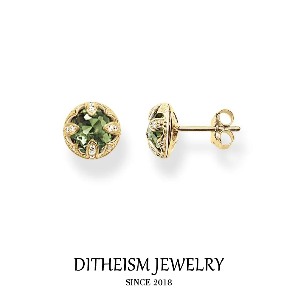 Gold Color Green Lotus Stud Earrings, 2018 New Crystal Fashion Jewelry 925 Sterling Silver Trendy Gift For Women Lover
Gold Color Green Lotus Stud Earrings, 2018 New Crystal Fashion Jewelry 925 Sterling Silver Trendy Gift For Women Lover