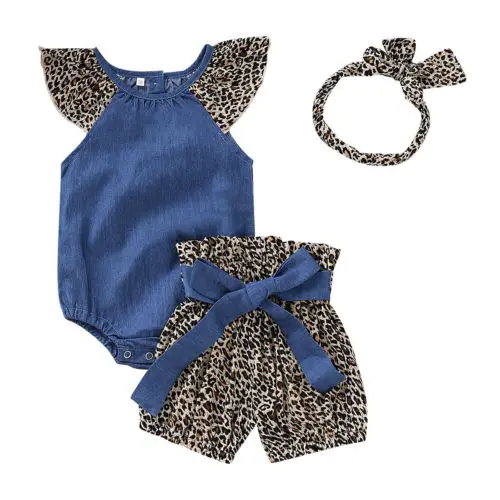 Toddler Kids Baby Girls Clothes Romper Tops+leopard Short Pants Shorts+headband Outfits Clothes Set 0-24 Months
Toddler Kids Baby Girls Clothes Romper Tops+leopard Short Pants Shorts+headband Outfits Clothes Set 0-24 Months