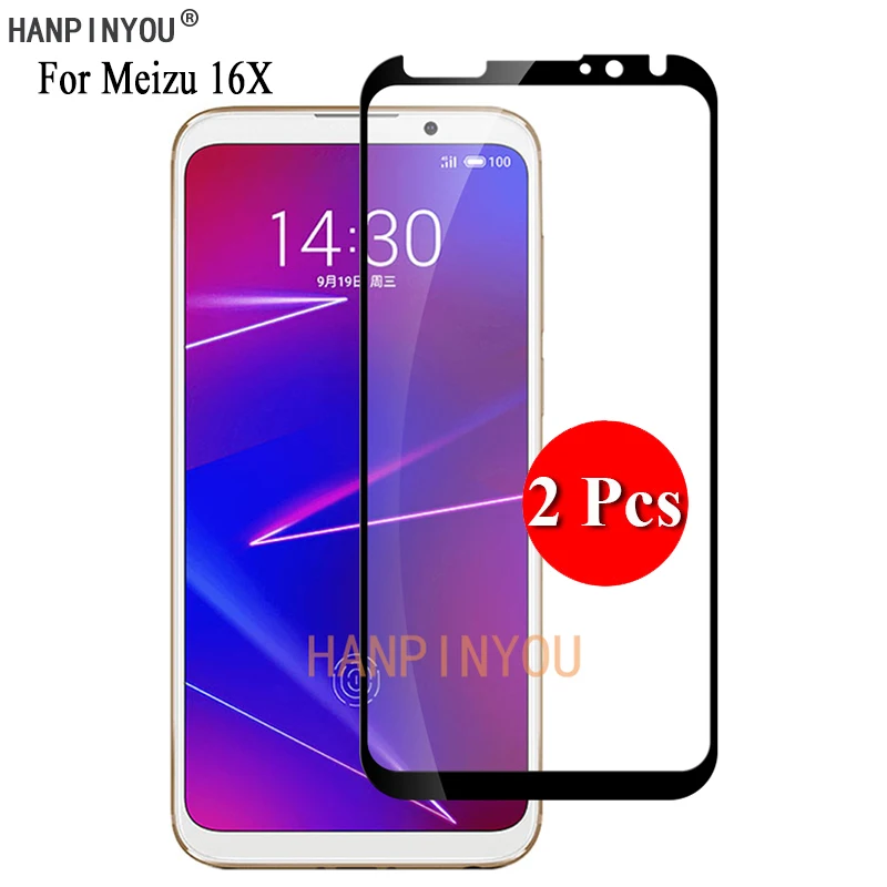 2 шт./лот для Meizu 16X M872Q 6,0 дюйма, полное покрытие, защита экрана, закаленное стекло, защитная пленка + инструменты для очистки