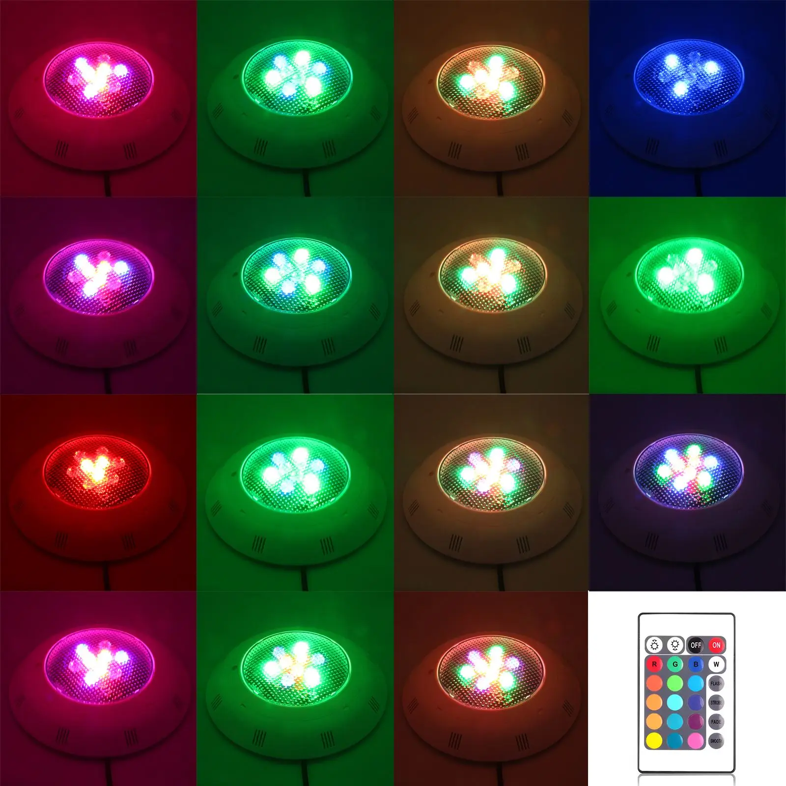 9W RGB LED Swimming Pool Underwater Light Fountain Spotlight Lamp with Remote Control AC 12V | Лампы и освещение