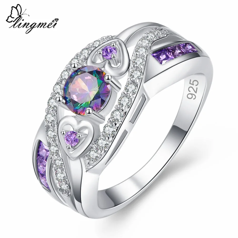 lingmei Dropshipping Fashion Women Wedding Jewelry Oval Heart Design Multi & Purple White CZ Silver Color Ring Size 6 7 8 9
lingmei Dropshipping Fashion Women Wedding Jewelry Oval Heart Design Multi & Purple White CZ Silver Color Ring Size 6 7 8 9