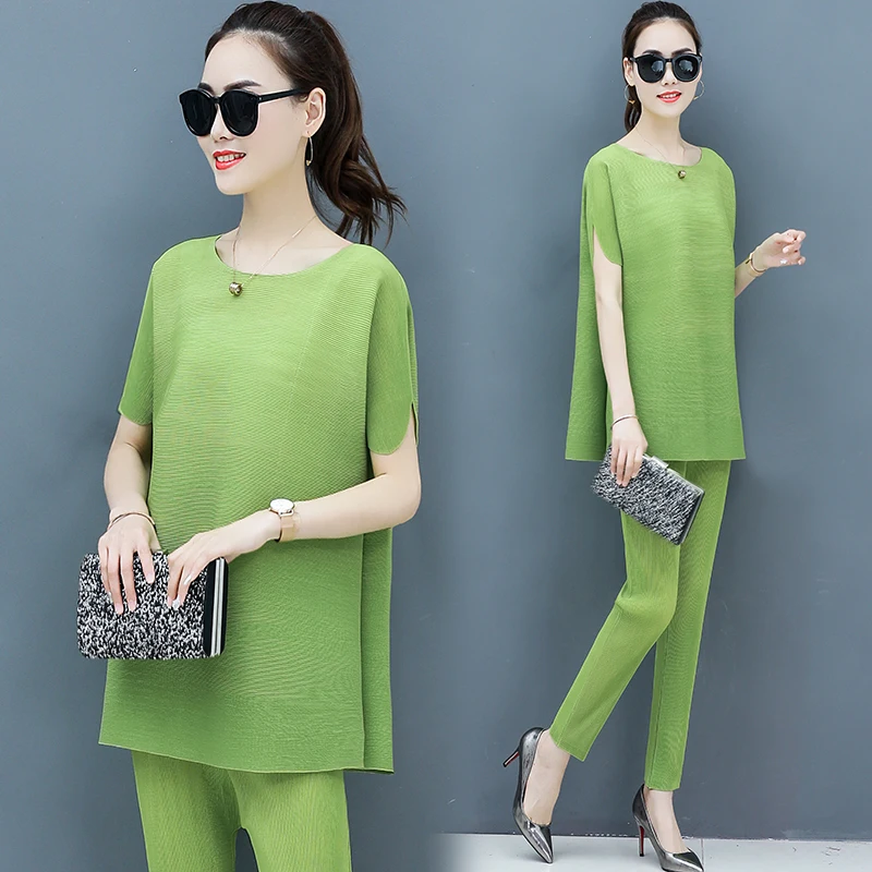 Fold Suits 2019 Spring Summer New Elastic Loose Top Women'S Wear Loose Big Yards Korean Fashion Leisure Two-Piece Outfit Green
Fold Suits 2019 Spring Summer New Elastic Loose Top Women'S Wear Loose Big Yards Korean Fashion Leisure Two-Piece Outfit Green