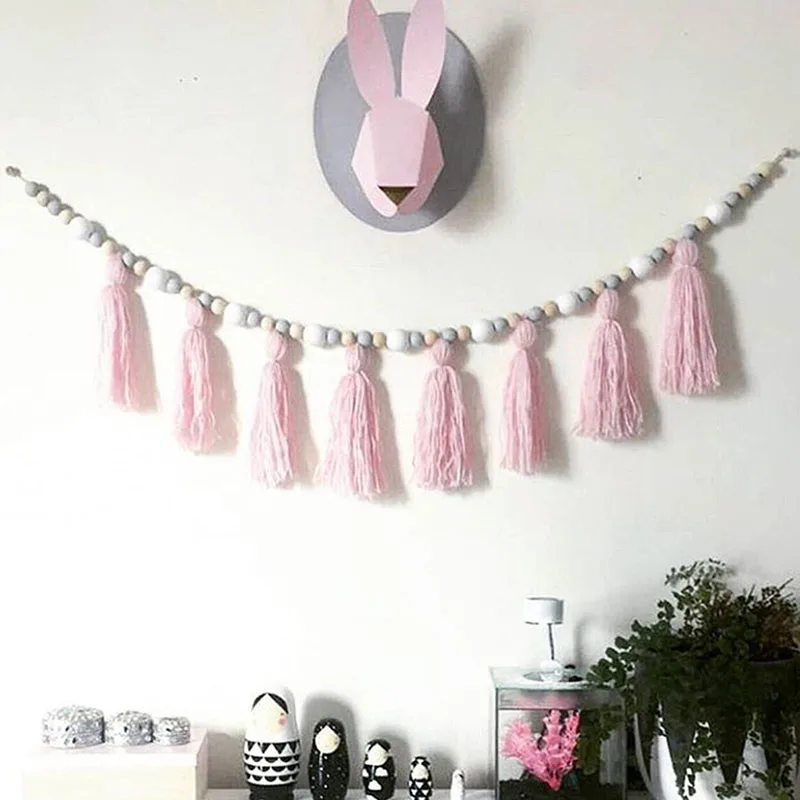 INS Nordic Style Home Wooden Beads Tassel Ornaments Kids Room Decoration Hanging Curtain Pendant For Nursery Tent
INS Nordic Style Home Wooden Beads Tassel Ornaments Kids Room Decoration Hanging Curtain Pendant For Nursery Tent