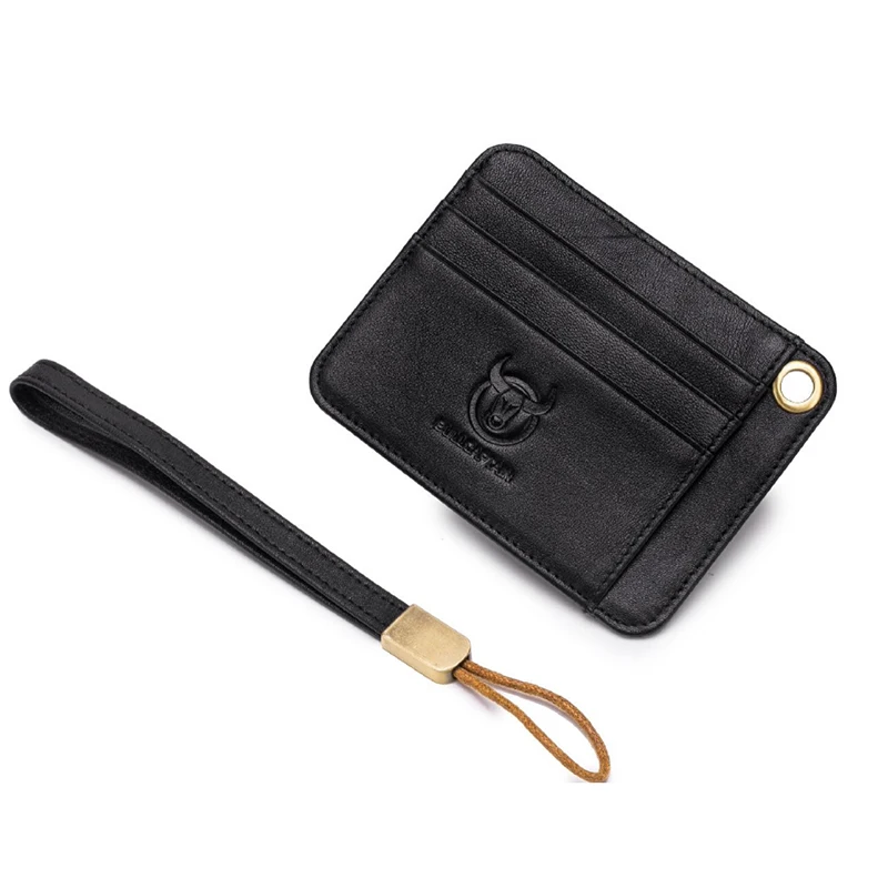 BULLCAPTAIN Genuine Leather Card Holder Credit Cart Wallet Mini Slim Case Unisex Business ID Holders Coin | Багаж и сумки