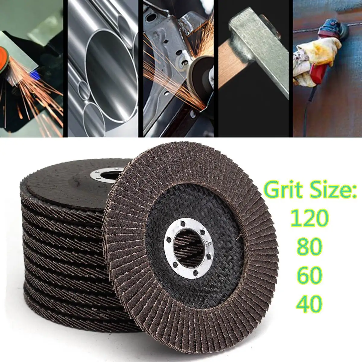10Pcs 5" 125mm 40 60 80 120 Grit Angle Grinder Flap Sanding Disc Grinding Wheels Silicon Carbide Polishing Grinding Copper
10Pcs 5" 125mm 40 60 80 120 Grit Angle Grinder Flap Sanding Disc Grinding Wheels Silicon Carbide Polishing Grinding Copper