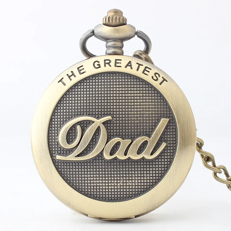 

Карманные часы бронзовые, самый лучший папа, кварцевые карманные часы с ремешком, часы на цепочке, рождественские часы, подарок для мужчин и ...