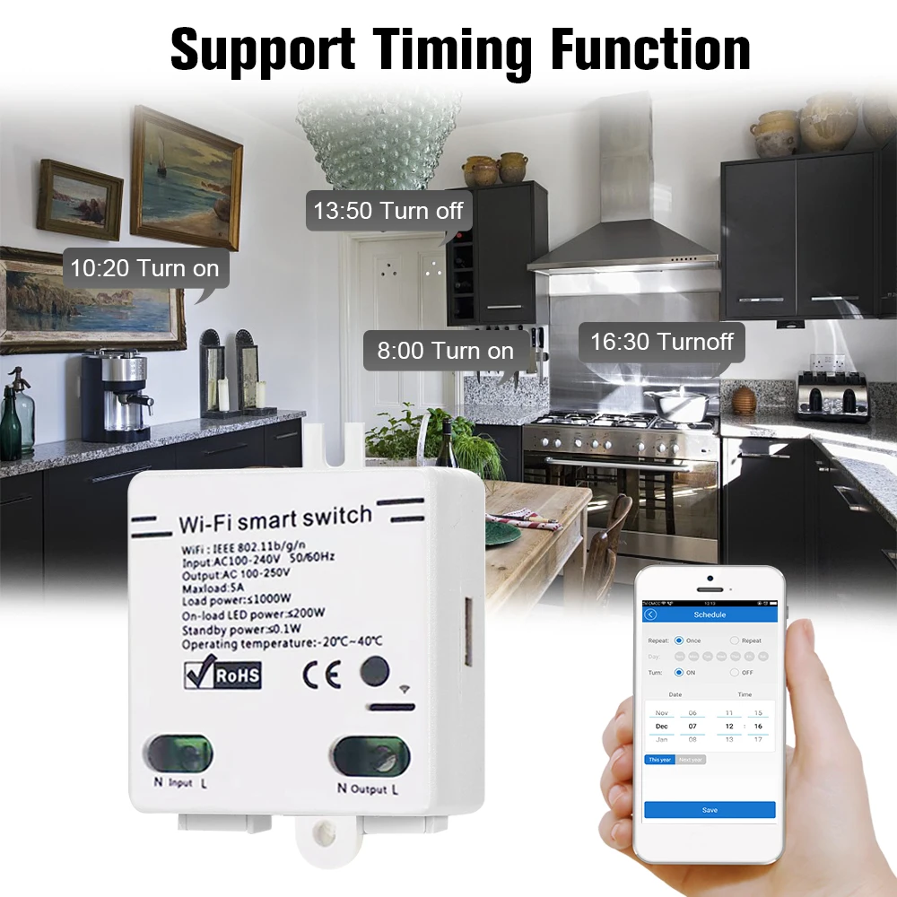 eWeLink WI-FI Smart Switch 5A/1000W Wireless Switch with Timing Function Remote Controller for Android/IOS APP For Smart Home
eWeLink WI-FI Smart Switch 5A/1000W Wireless Switch with Timing Function Remote Controller for Android/IOS APP For Smart Home