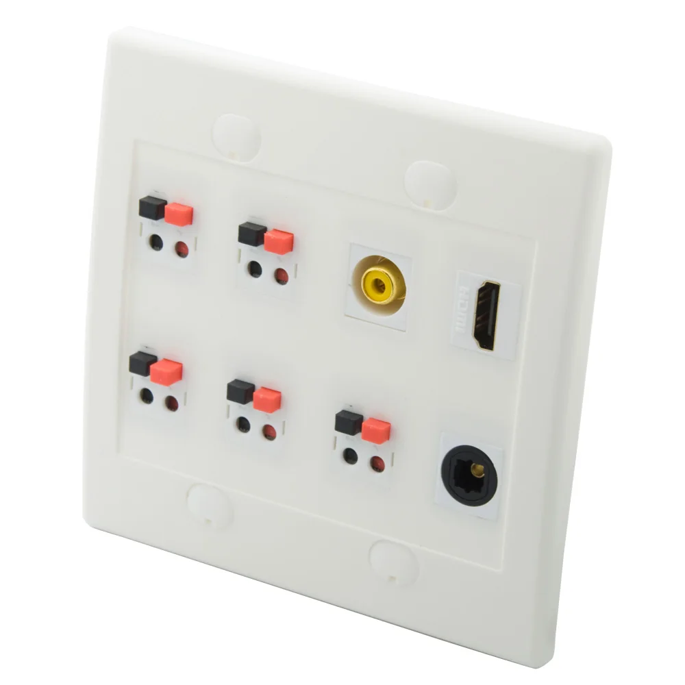 2 Gang 5.1 настенная панель динамика с дополнительным HDMI Toslink Fiber Female To Female Connector
2 Gang 5.1 настенная панель динамика с дополнительным HDMI Toslink Fiber Female To Female Connector