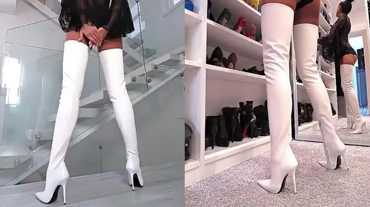 Hot Selling White Leather Over Knee Boots Womens Pointed Toe Thin Heels Side Zipper Women High Boots Customized Plus Size 45
Hot Selling White Leather Over Knee Boots Womens Pointed Toe Thin Heels Side Zipper Women High Boots Customized Plus Size 45