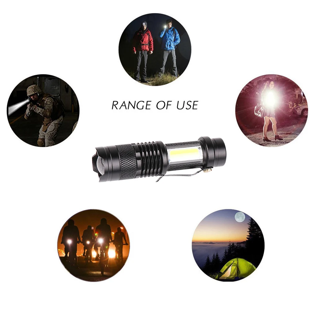 Мини USB Перезаряжаемый светодиодный фонарик 3800lm 3 режима регулируемый ZoomableTorch |